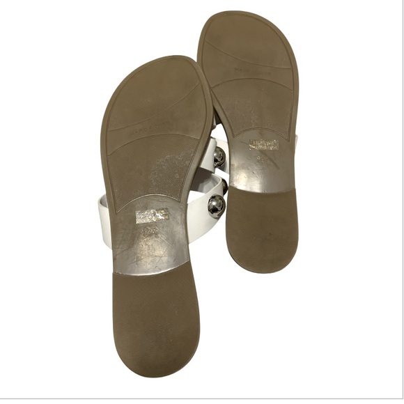 Marc Fisher White and Silver Studded Sandals size 8.5 - Picture 7 of 9